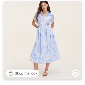 Blue Striped Midi Dress